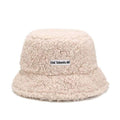 Brand New Faux Fur Winter Panama Hats Women Outdoor Sunscreen Bucket Hat Female Fashion Letter Embroidery Basin Cap Sun Caps AExp