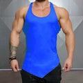 Brand Solid Color Clothing Gyms tank top men Fitness Sleeveless Shirt Cotton blank Muscle vest Bodybuilding Stringer Tanktop-Blue-L-JadeMoghul Inc.