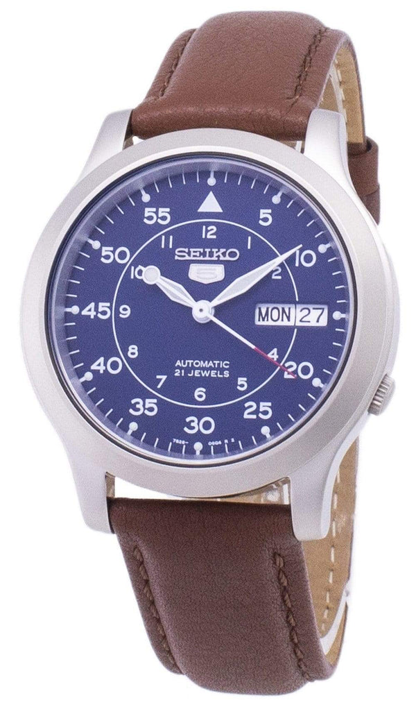 Branded Watches Seiko 5 Military SNK807K2-SS5 Automatic Brown Leather Strap Men's Watch Seiko