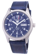 Branded Watches Seiko 5 Sports SNZG11K1-LS13 Automatic Dark Blue Leather Strap Men's Watch Seiko
