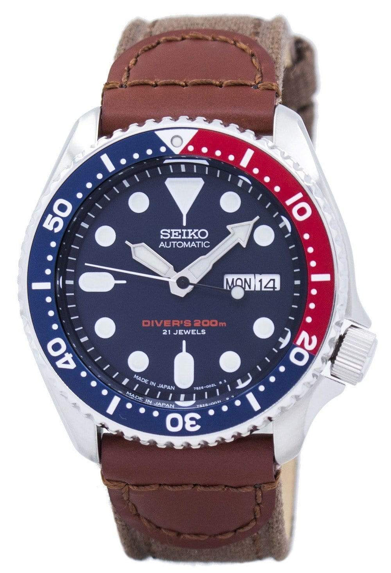 Branded Watches Seiko Automatic Diver's Canvas Strap SKX009J1-NS1 200M Men's Watch Seiko