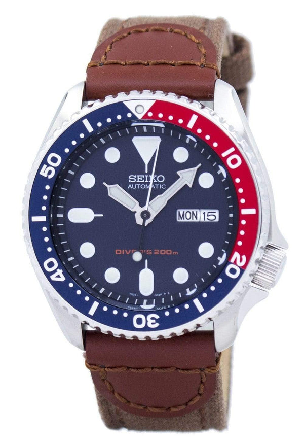 Branded Watches Seiko Automatic Diver's Canvas Strap SKX009K1-NS1 200M Men's Watch Seiko