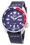 Branded Watches Seiko Automatic SKX009K1-LS15 Diver's 200M Dark Blue Leather Strap Men's Watch Seiko