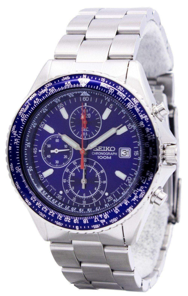 Branded Watches Seiko Flightmaster Pilot Slide Rule Chronograph SND255 SND255P1 SND255P Men's Watch Seiko