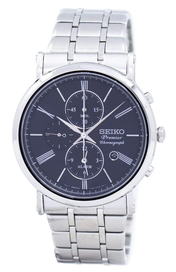 Branded Watches Seiko Premier Chronograph Alarm Quartz SNAF75 SNAF75P1 SNAF75P Men's Watch Seiko