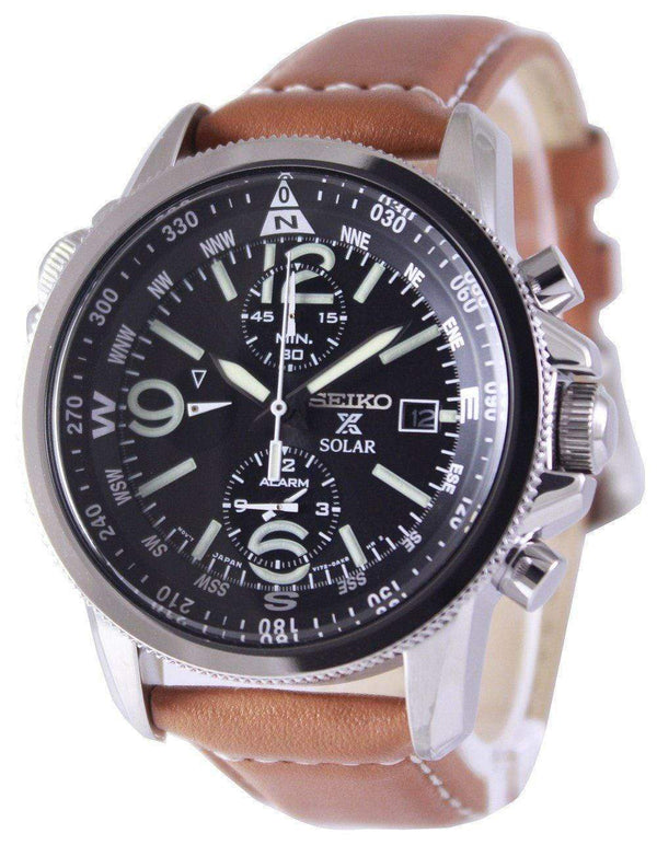Branded Watches Seiko Solar Alarm Chronograph SSC081 SSC081P1 SSC081P Men's Watch Seiko