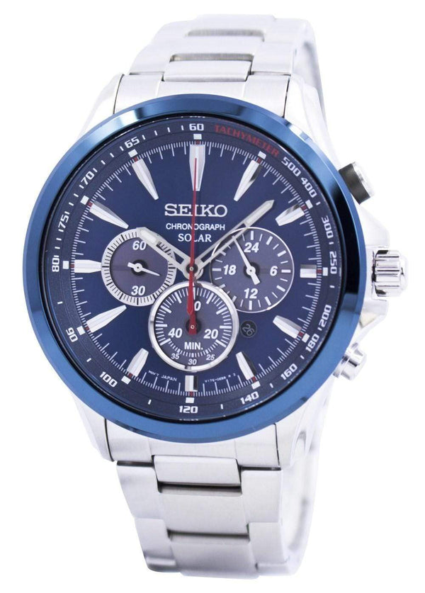 Branded Watches Seiko Solar Chronograph Tachymeter Scale SSC495 SSC495P1 SSC495P Men's Watch Seiko