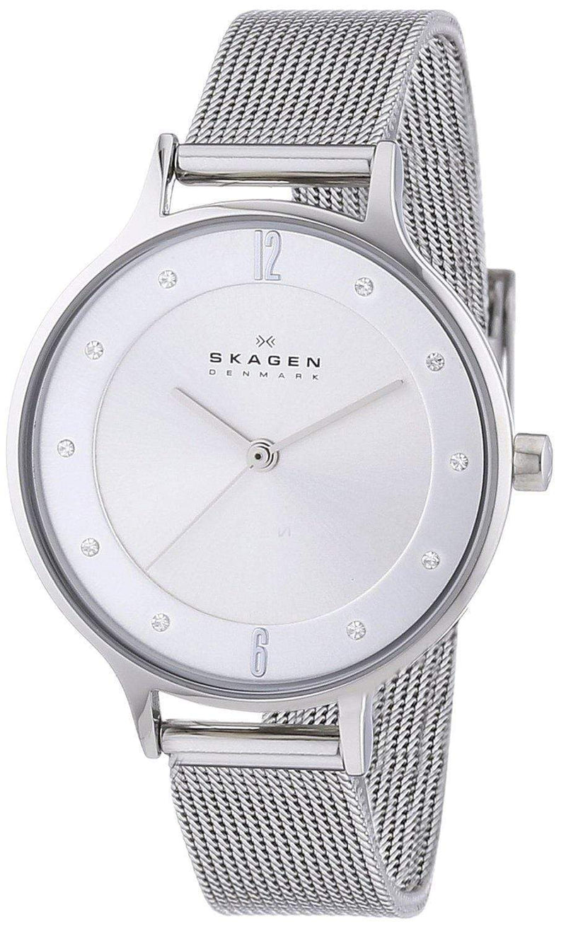 Branded Watches Skagen Anita Silver Dial Swarovski Crystal Mesh Bracelet SKW2149 Women's Watch Skagen