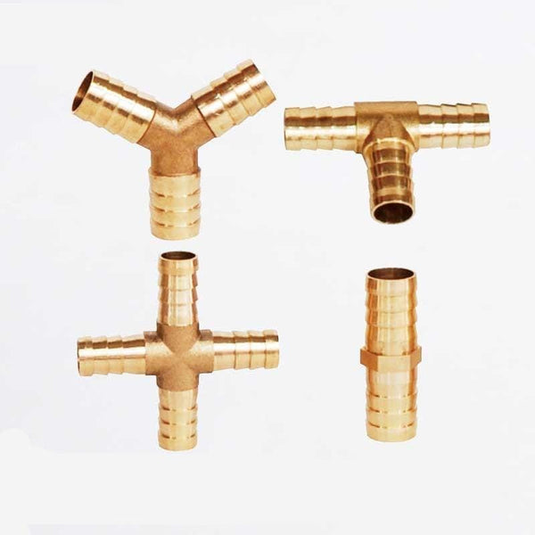 Brass Barb Pipe Fitting 2 3 4 way brass connector For 4mm 5mm 6mm 8mm 10mm 12mm 16mm 19mm hose copper Pagoda Water Tube Fittings JadeMoghul Inc. 