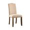 Brentford Transitional Side Chair, Rustic Walnut Finish, Set Of 2-Armchairs and Accent Chairs-Ivory Fabric-Fabric Solid Wood Wood Veneer & Others-JadeMoghul Inc.