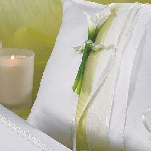 Bridal Beauty Calla Lily Square Ring Pillow (Pack of 1)-Wedding Ceremony Accessories-JadeMoghul Inc.