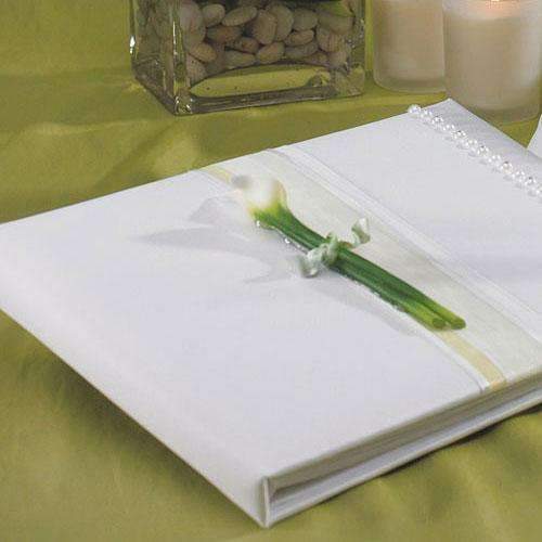 Bridal Beauty Calla Lily Traditional Guest Book (Pack of 1)-Wedding Reception Accessories-JadeMoghul Inc.