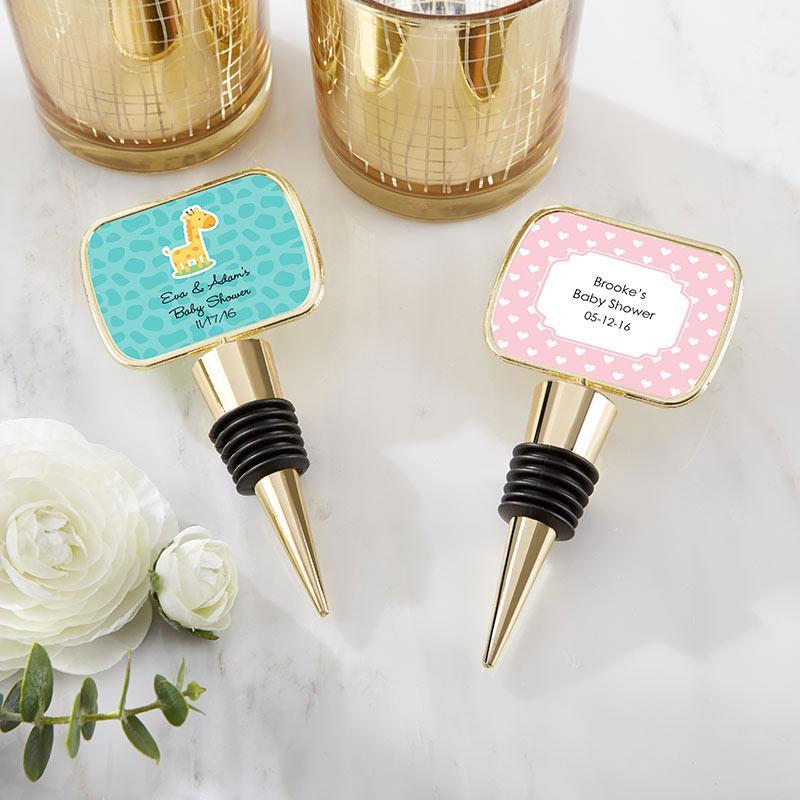 Bridal Shower Decorations Personalized Gold Bottle Stopper - Baby Shower(24 Pcs) Kate Aspen