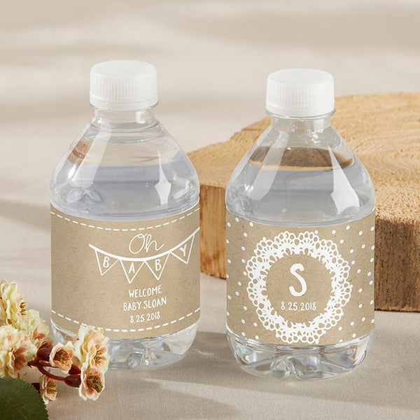 Bridal Shower Decorations Personalized Water Bottle Labels - Rustic Charm Baby Shower(24 Pcs) Kate Aspen