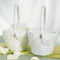 Bridal Tapestry Flower Girl Basket White (Pack of 1)-Wedding Ceremony Accessories-JadeMoghul Inc.