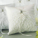 Bridal Tapestry Square Ring Pillow Ivory (Pack of 1)-Wedding Ceremony Accessories-JadeMoghul Inc.