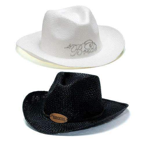 Bride & Groom Cowboy Hats White "Bride" Cowboy Hat (Pack of 1)-Personalized Gifts By Type-JadeMoghul Inc.