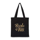 Bride Tribe Black Canvas Tote Bag Mini Tote with Gussets (Pack of 1)-Personalized Gifts By Type-JadeMoghul Inc.