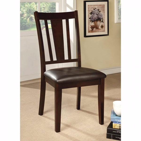 Bridgette I Solid Wood Side Chair, Set Of 2-Armchairs and Accent Chairs-Espresso-Leatherette Solid Wood Wood Veneer & Others-JadeMoghul Inc.