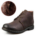 British Style Vintage Men Boots Crazy Genuine Leather Martin Men Autumn Boots Water Proof Work Hiking Winter Ankle Boots Shoes-brown with velvet-6.5-JadeMoghul Inc.