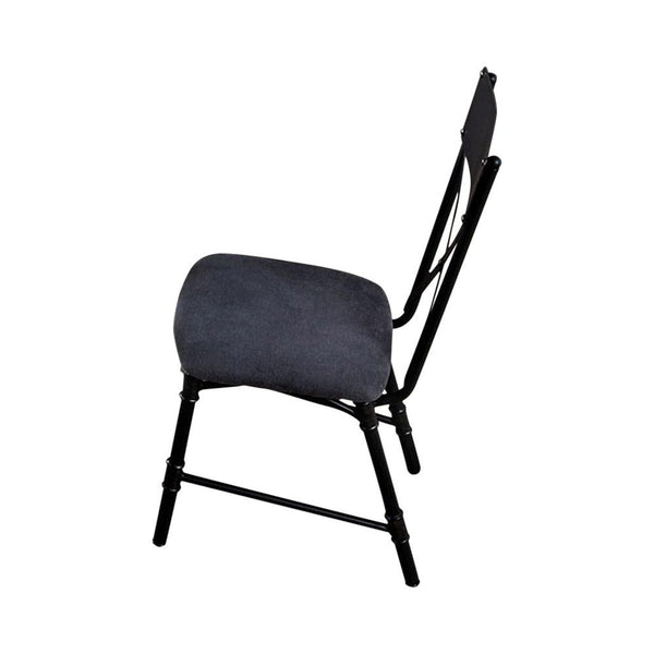 Brixton I Industrial Water Pipe Side Chair, Sand Black, Set Of Two-Armchairs and Accent Chairs-Antiqued Black-Fabric Metal & Others-JadeMoghul Inc.