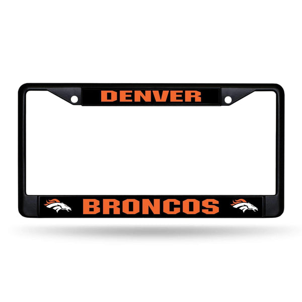 Cool License Plate Frames Broncos Black Chrome Frame