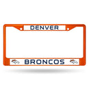 Cute License Plate Frames Broncos Colored Chrome Frame Secondary Orange