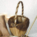 Bronze Elegance Flower Girl Basket (Pack of 1)-Wedding Ceremony Accessories-JadeMoghul Inc.