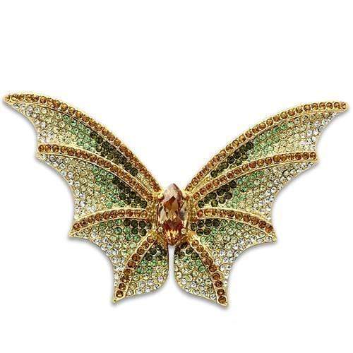 Brooch For Women LO2400 Gold White Metal Brooches with Top Grade Crystal