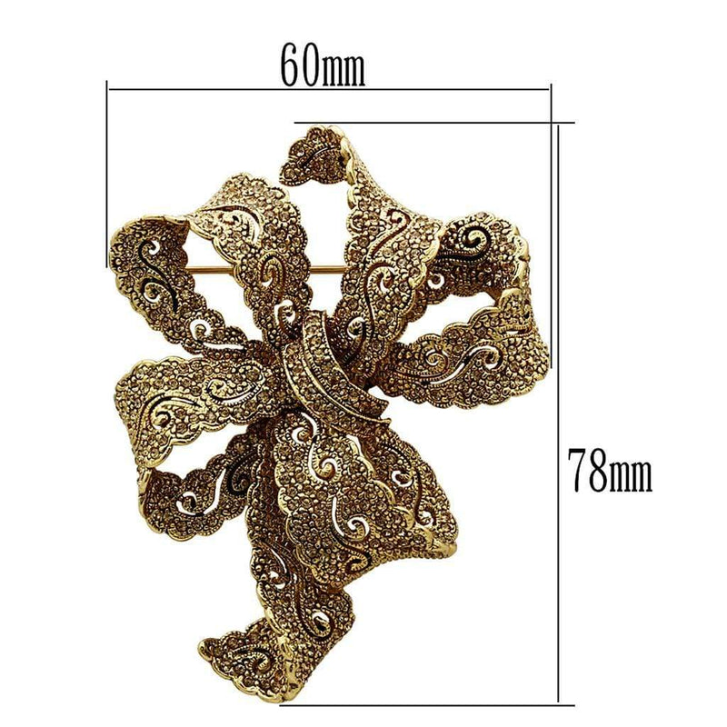Brooch For Women LO2403 Gold White Metal Brooches with Top Grade Crystal