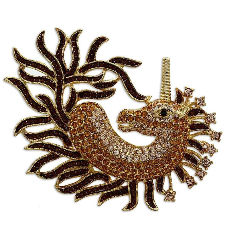 Brooch For Women LO2405 Gold White Metal Brooches with Top Grade Crystal