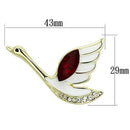 Brooch For Women LO2761 Flash Gold White Metal Brooches with Crystal in Siam
