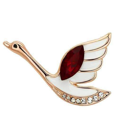 Brooch For Women LO2762 Flash Rose Gold White Metal Brooches with Crystal