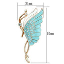 Brooch For Women LO2772 Flash Rose Gold White Metal Brooches with Crystal