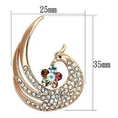 Brooch For Women LO2774 Flash Rose Gold White Metal Brooches with Crystal