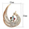 Brooch For Women LO2774 Flash Rose Gold White Metal Brooches with Crystal