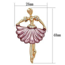 Brooch For Women LO2780 Flash Rose Gold White Metal Brooches with Crystal