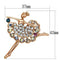 Brooch For Women LO2782 Flash Rose Gold White Metal Brooches with Crystal