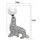 Brooch Jewelry LO2872 Imitation Rhodium White Metal Brooches with Synthetic