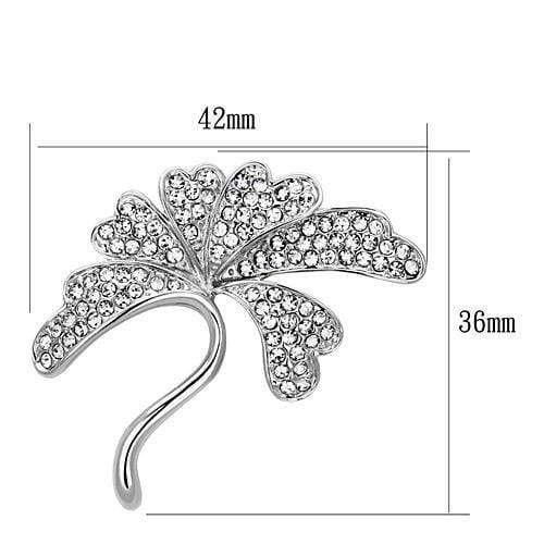 Brooch Jewelry LO2874 Imitation Rhodium White Metal Brooches with Crystal