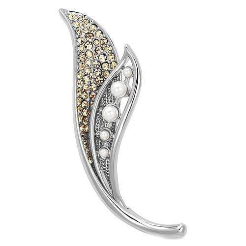 Brooch Jewelry LO2876 Imitation Rhodium White Metal Brooches with Synthetic