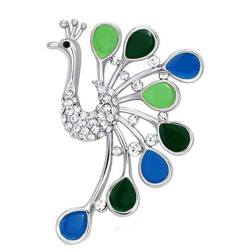 Brooch Jewelry LO2880 Imitation Rhodium White Metal Brooches with Crystal