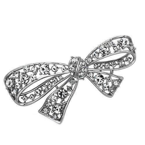 Brooch Jewelry LO2882 Imitation Rhodium White Metal Brooches with Crystal
