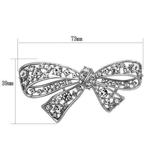 Brooch Jewelry LO2882 Imitation Rhodium White Metal Brooches with Crystal