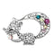 Brooch Jewelry LO2888 Imitation Rhodium White Metal Brooches with Crystal