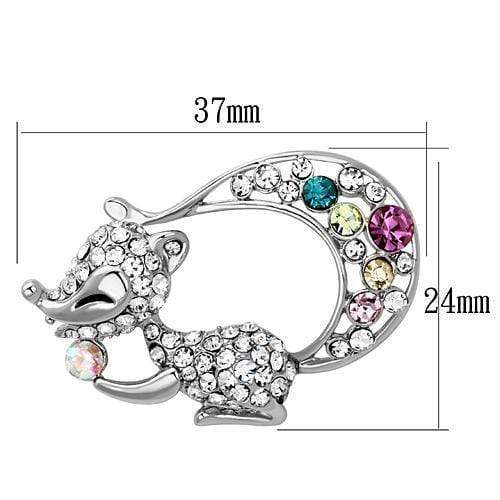 Brooch Jewelry LO2888 Imitation Rhodium White Metal Brooches with Crystal