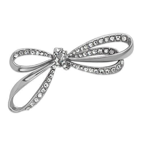 Brooch Jewelry LO2890 Imitation Rhodium White Metal Brooches with Crystal