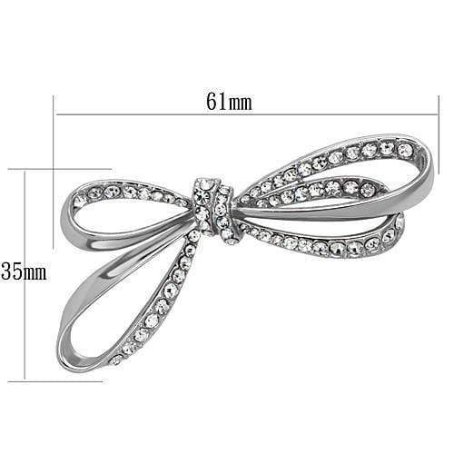 Brooch Jewelry LO2890 Imitation Rhodium White Metal Brooches with Crystal