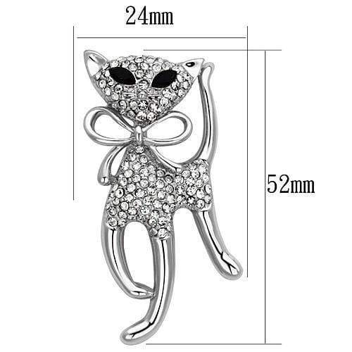 Brooch Jewelry LO2900 Imitation Rhodium White Metal Brooches with Crystal