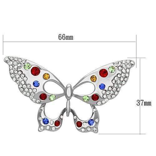 Brooch Jewelry LO2906 Imitation Rhodium White Metal Brooches with Crystal